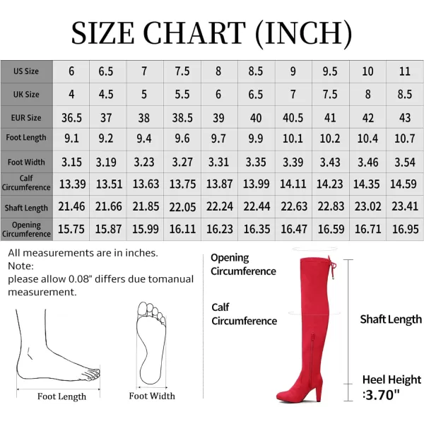 Vepose Womens 992 Thigh High Over The Knee Boots Suede Long Boot with Inner ZipperLong Boots993red