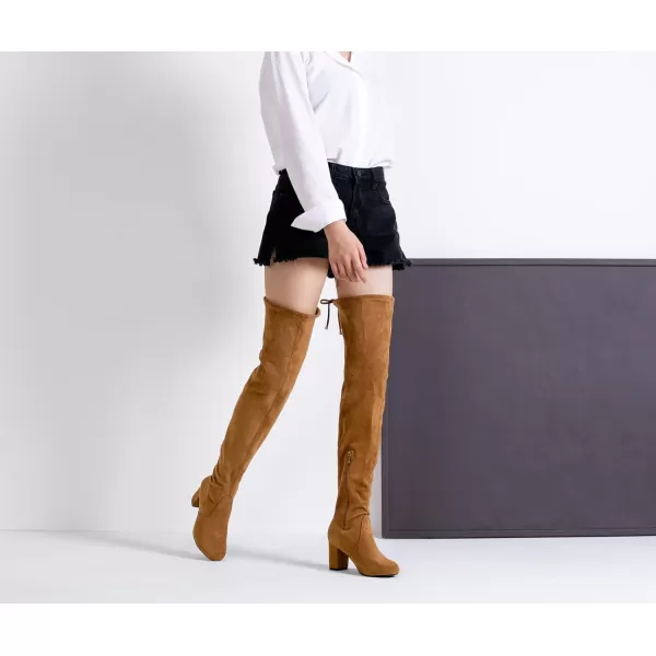 Vepose Womens 992 Thigh High Over The Knee Boots Suede Long Boot with Inner ZipperThigh High992camel