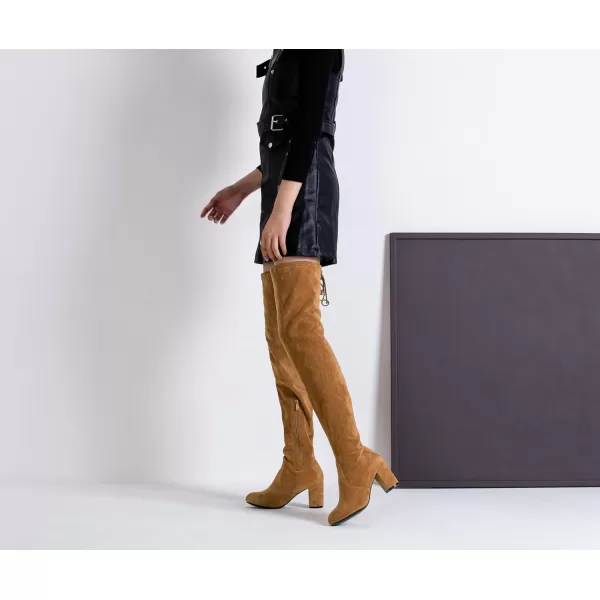 Vepose Womens 992 Thigh High Over The Knee Boots Suede Long Boot with Inner ZipperThigh High992khaki