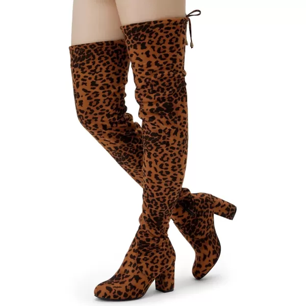 Vepose Womens 992 Thigh High Over The Knee Boots Suede Long Boot with Inner ZipperThigh High992leopard