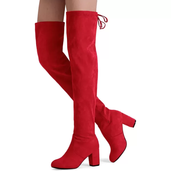 Vepose Womens 992 Thigh High Over The Knee Boots Suede Long Boot with Inner ZipperThigh High992red