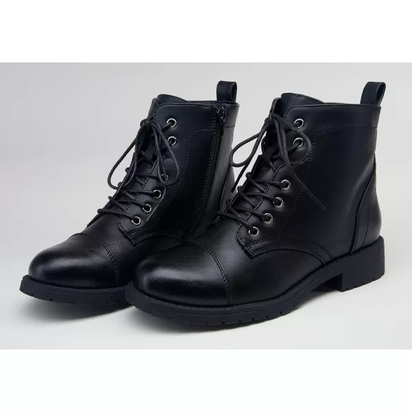 Vepose Womens Ankle Boots Low Heel Lace up Fashion Combat BootiesAnkle Booties910black