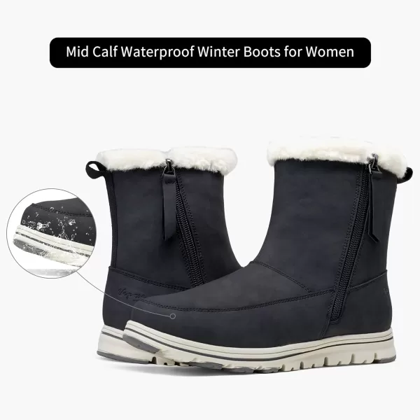 Vepose Womens Fashion Snow Ankle Boots Windbreak Warm Booties WaterproofOuter Zipper963grey