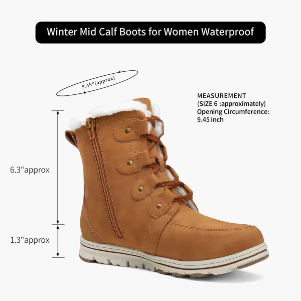 Vepose Womens Fashion Snow Ankle Boots Windbreak Warm Booties WaterproofTie Snow965brown