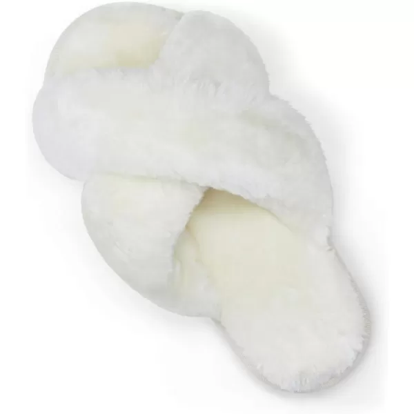 Vepose Womens Cross Band Slippers Soft Plush Furry Open Toe Fur Slides Fuzzy Fluffy Slip on House Shoes Indoor Outdoor SlippersCross Band801beige