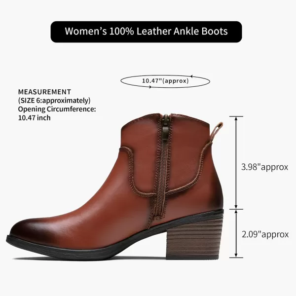 Vepose Womens 100 Leather Ankle Boots ampamp Booties with Inner Side Zip LadySide Zip9001lred Brown