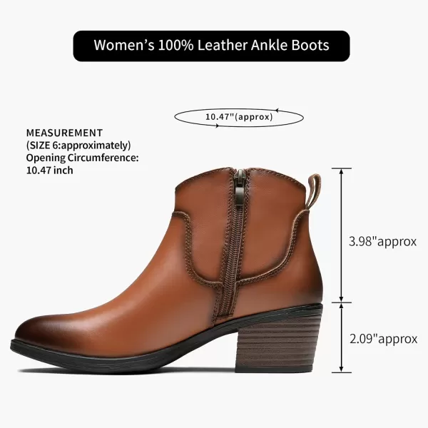 Vepose Womens 100 Leather Ankle Boots ampamp Booties with Inner Side Zip LadySide Zip9001lyellow Brown