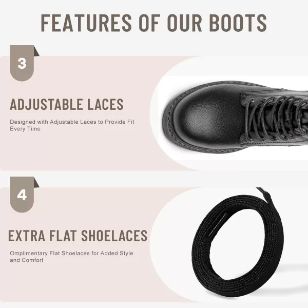 Vepose Womens 962223 Fashion Classic Lace Up Combat Boots Ankle BootiesBlackclassic Boots9623