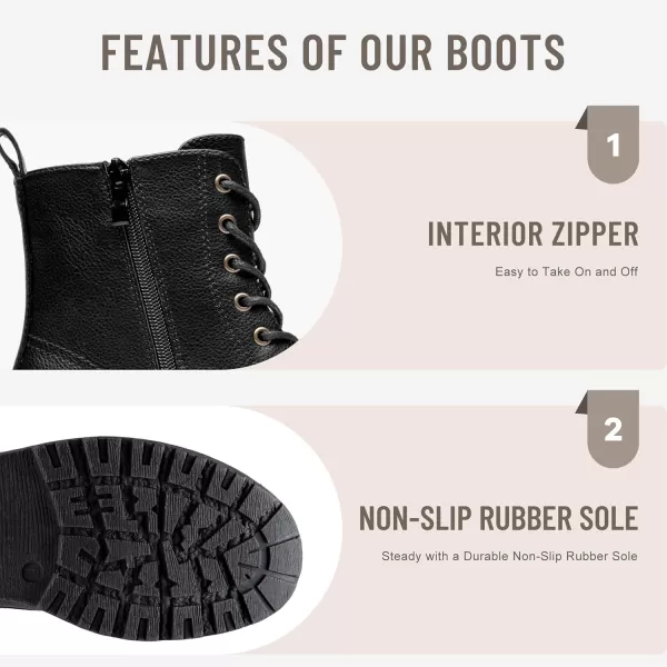 Vepose Womens 962223 Fashion Classic Lace Up Combat Boots Ankle BootiesBlackclassic Boots9623