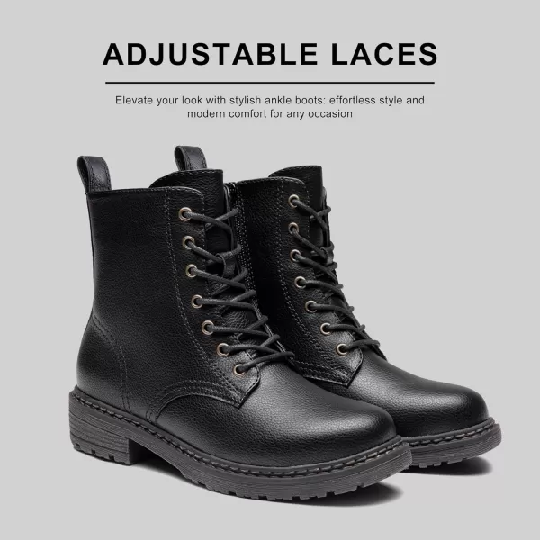 Vepose Womens 962223 Fashion Classic Lace Up Combat Boots Ankle BootiesBlackclassic Boots9623