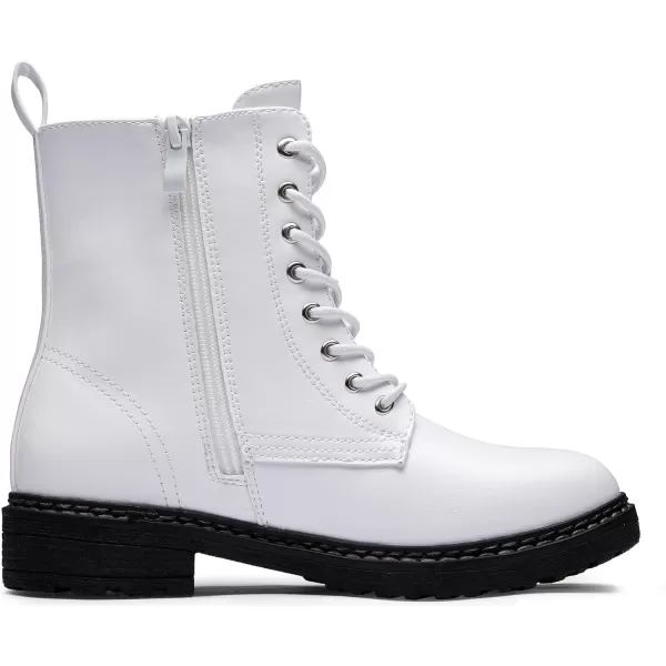 Vepose Womens 962223 Fashion Classic Lace Up Combat Boots Ankle BootiesWhite Pufashion Boots9622