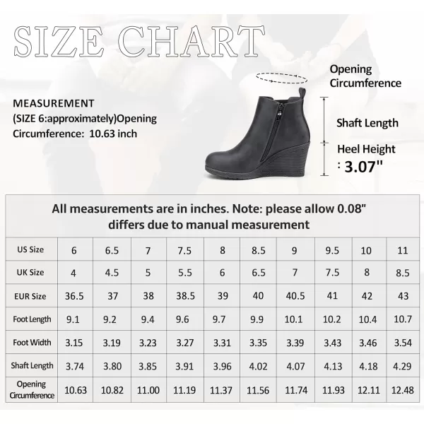 Vepose Womens 9679 Wedge Ankle Boots Classic Ankle Wedge Booties with Side Zipper for LadyWedge Chelsea9678grey