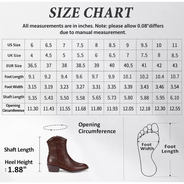 Vepose Womens 9816 Cowboy Boots Ankle Western Short Cowgirl Embroidered Round Toe Low Heel Booties with Side ZipperBwestern Cowboy Boots9816whisky