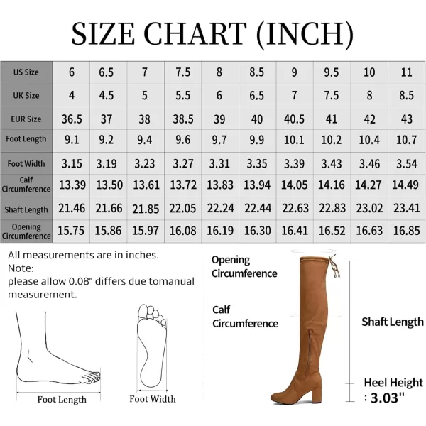 Vepose Womens 991 Suede Boots Over The Knee High Vegan 303 Inch Chunky Heels Side Zipper Adjustable Opening ShoesSuede991camel