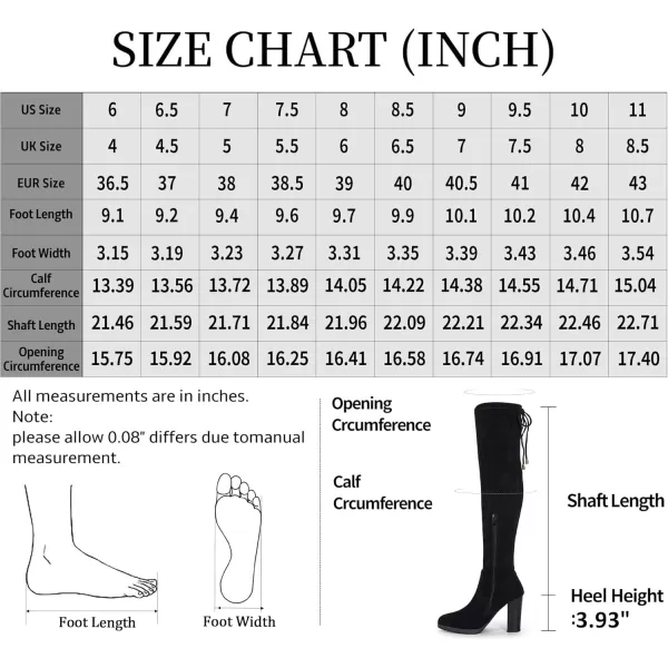 Vepose Womens 996 Thigh High Over The Knee Boots Platform 39 Inch Chunky Heel Suede ShoesImitation Grain996black