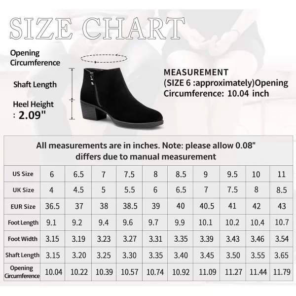 Vepose Womens Suede Leather Ankle Boots Fashion Booties with Inner ZipperLow Booties9002black