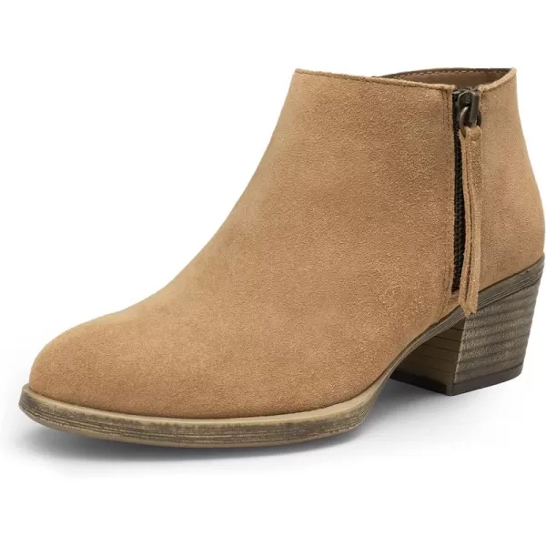 Vepose Womens Suede Leather Ankle Boots Fashion Booties with Inner ZipperLow Booties9002camel Brown