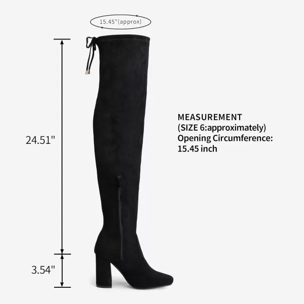 imageVepose Womens 995 Over The Knee High Stylish Long 354Inch Square Toe Block Heel BootsSquare Toe 995black