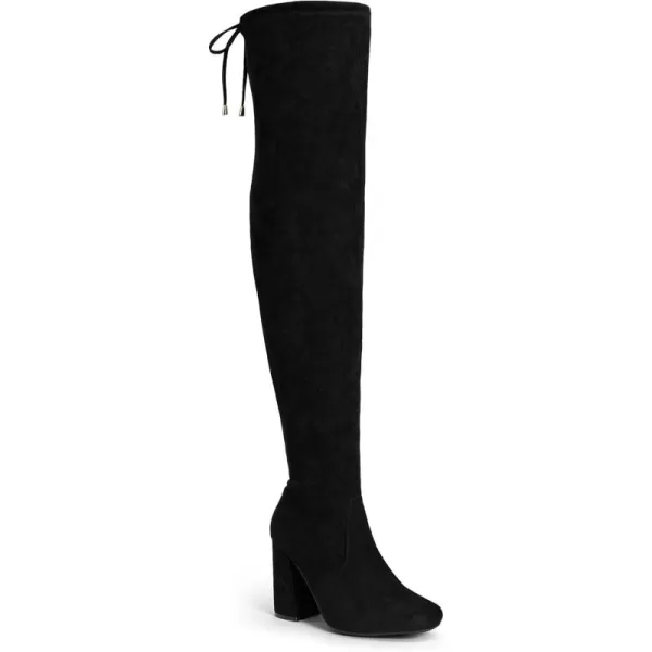 imageVepose Womens 995 Over The Knee High Stylish Long 354Inch Square Toe Block Heel BootsSquare Toe 995black