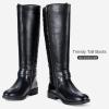 imageVepose Womens 949 Knee High BootsTall Riding Boots Low Heel with Wide CalfA949black