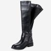 imageVepose Womens 949 Knee High BootsTall Riding Boots Low Heel with Wide CalfHigh Knee948black