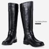 imageVepose Womens 949 Knee High BootsTall Riding Boots Low Heel with Wide CalfHigh Knee948black