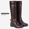 imageVepose Womens 949 Knee High BootsTall Riding Boots Low Heel with Wide CalfKnee High948brownDark Brown