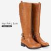 imageVepose Womens 949 Knee High BootsTall Riding Boots Low Heel with Wide CalfTall Boots949camel