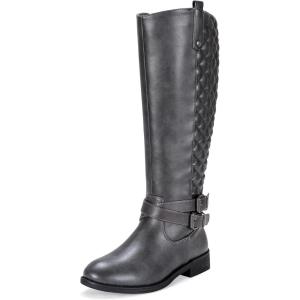 imageVepose Womens 949 Knee High BootsTall Riding Boots Low Heel with Wide CalfRiding Boots949grey