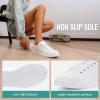 imageVepose Womens Walking Casual Sneakers Dressy Arch Support Comfortable Low Top Tennis Lace Up 8003 ShoesAwhite Pink8003