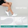 imageVepose Womens Walking Casual Sneakers Dressy Arch Support Comfortable Low Top Tennis Lace Up 8003 ShoesBwhite Black8003 Leather