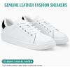imageVepose Womens Walking Casual Sneakers Dressy Arch Support Comfortable Low Top Tennis Lace Up 8003 ShoesBwhite Black8003 Leather