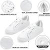 imageVepose Womens Walking Casual Sneakers Dressy Arch Support Comfortable Low Top Tennis Lace Up 8003 ShoesBwhite Grey8003 Leather