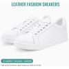 imageVepose Womens Walking Casual Sneakers Dressy Arch Support Comfortable Low Top Tennis Lace Up 8003 ShoesBwhite8003 Leather