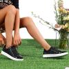 imageVepose Womens Walking Casual Sneakers Dressy Arch Support Comfortable Low Top Tennis Lace Up 8003 ShoesCblack8003 Glitter