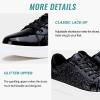 imageVepose Womens Walking Casual Sneakers Dressy Arch Support Comfortable Low Top Tennis Lace Up 8003 ShoesCblack8003 Glitter