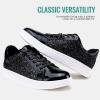 imageVepose Womens Walking Casual Sneakers Dressy Arch Support Comfortable Low Top Tennis Lace Up 8003 ShoesCblack8003 Glitter