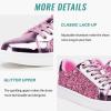 imageVepose Womens Walking Casual Sneakers Dressy Arch Support Comfortable Low Top Tennis Lace Up 8003 ShoesCpink8003 Glitter