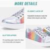 imageVepose Womens Walking Casual Sneakers Dressy Arch Support Comfortable Low Top Tennis Lace Up 8003 ShoesCrainbow8003 Glitter