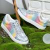 imageVepose Womens Walking Casual Sneakers Dressy Arch Support Comfortable Low Top Tennis Lace Up 8003 ShoesCrainbow8003 Glitter