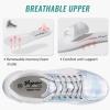 imageVepose Womens Walking Casual Sneakers Dressy Arch Support Comfortable Low Top Tennis Lace Up 8003 ShoesCsilver8003 Glitter