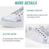 imageVepose Womens Walking Casual Sneakers Dressy Arch Support Comfortable Low Top Tennis Lace Up 8003 ShoesCsilver8003 Glitter