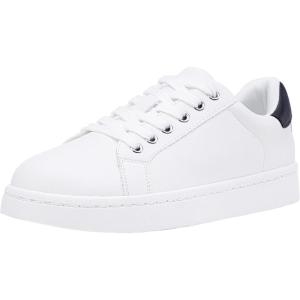 imageVepose Womens Walking Casual Sneakers Dressy Arch Support Comfortable Low Top Tennis Lace Up 8003 ShoesAwhite Black8003