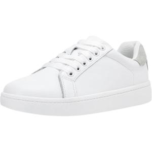 imageVepose Womens Walking Casual Sneakers Dressy Arch Support Comfortable Low Top Tennis Lace Up 8003 ShoesBwhite Grey8003 Leather