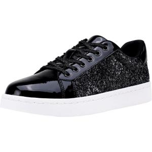 imageVepose Womens Walking Casual Sneakers Dressy Arch Support Comfortable Low Top Tennis Lace Up 8003 ShoesCblack8003 Glitter