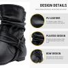 imageVepose Womens Slouch Ankle Flat Boots Fashion Short Low Heel Zipper 939A BootiesBlack Puzipper 939a