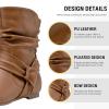imageVepose Womens Slouch Ankle Flat Boots Fashion Short Low Heel Zipper 939A BootiesBrown Puzipper 939a