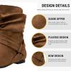 imageVepose Womens Slouch Ankle Flat Boots Fashion Short Low Heel Zipper 939A BootiesBrownzipper 939a