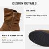imageVepose Womens Slouch Ankle Flat Boots Fashion Short Low Heel Zipper 939A BootiesBrownzipper 939a