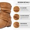 imageVepose Womens Slouch Ankle Flat Boots Fashion Short Low Heel Zipper 939A BootiesCamel Puzipper 939a